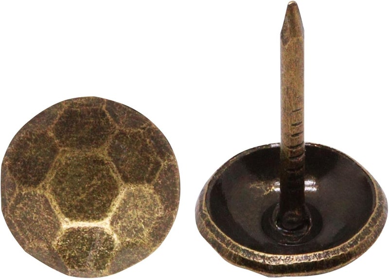 BUXIMN 100pcs Upholstery Tacks, Metal Upholstery Nails for Wood Unique Decorative Nails Thumb Tacks Upholstery Pins Vintage Furniture Tacks Upholstery Nails (11x17mm, Retro Bronze) - Image 5